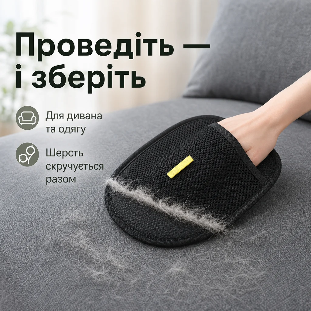 Рукавичка для прибирання шерсті — зображення 2