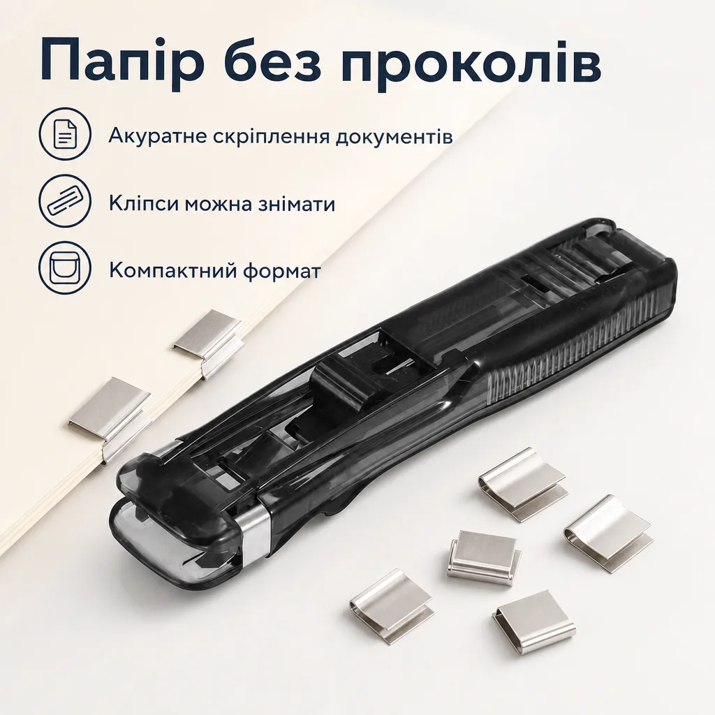 Компактний степлер для паперу без дірок