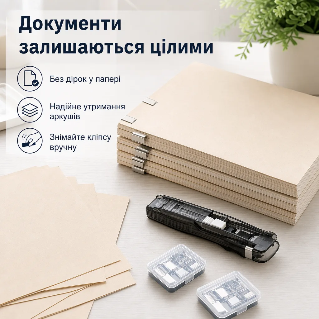 Компактний степлер для паперу без дірок — зображення 3
