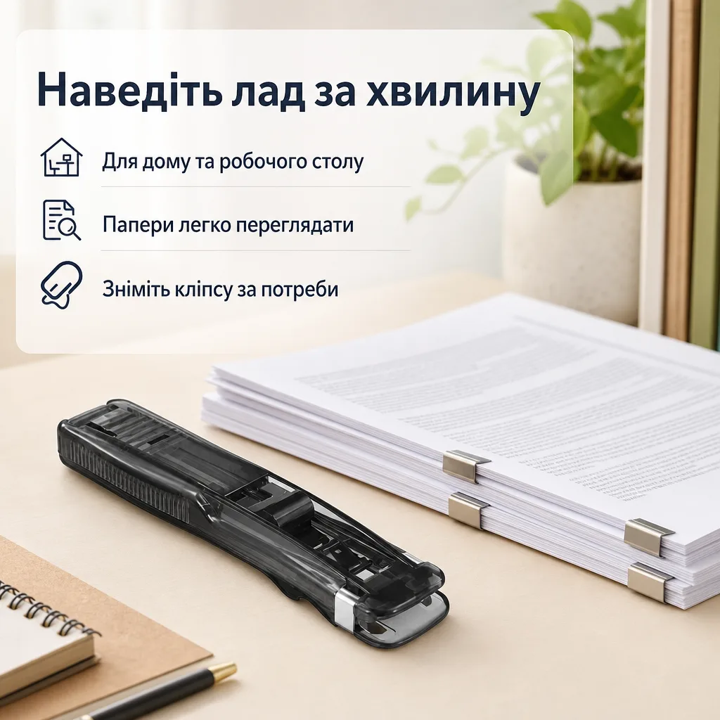 Компактний степлер для паперу без дірок — зображення 6
