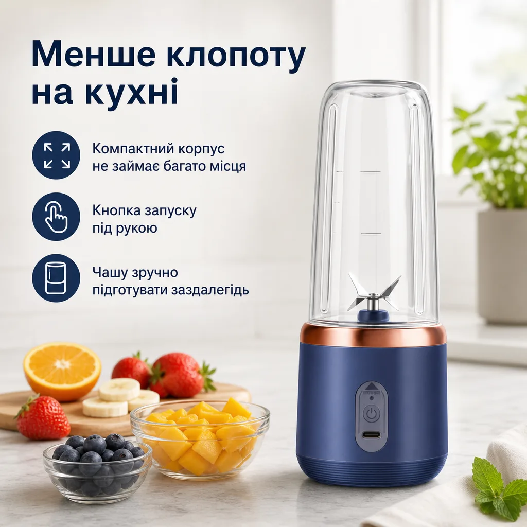 Портативний блендер 2 в 1 — зображення 3