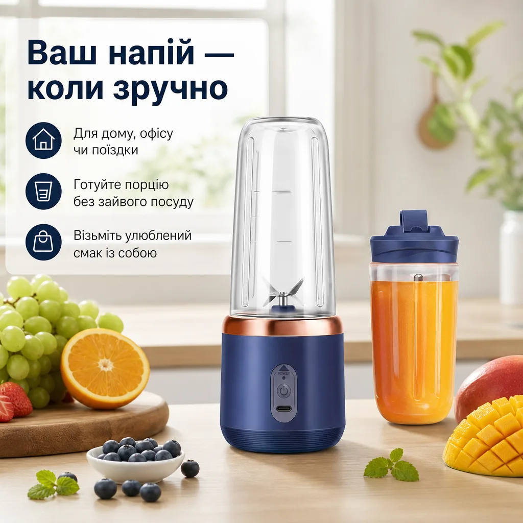 Портативний блендер 2 в 1 — зображення 6