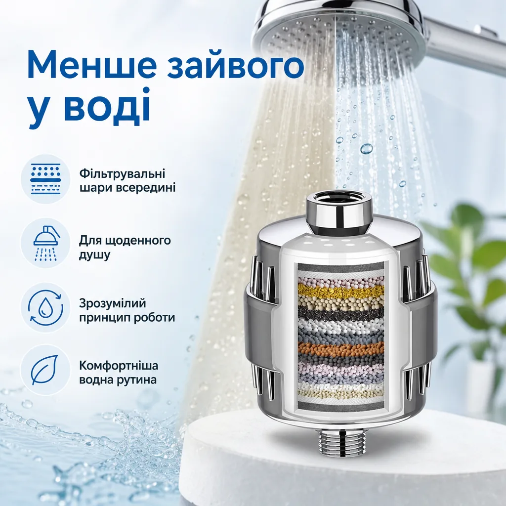 Фільтр для душу — чистіша вода щодня — зображення 3
